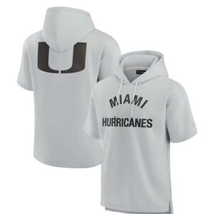 Miami Hurricanes Fanatics Super Soft Fleece Short Sleeve Pullover Hoodie